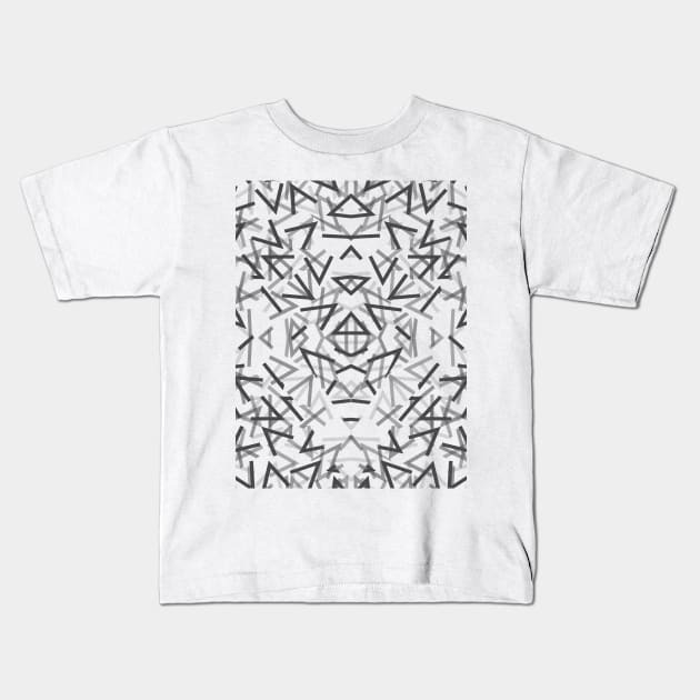 Black Thorns Pattern Kids T-Shirt by Tobe_Fonseca